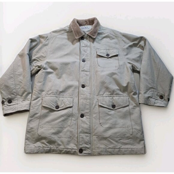 VTG Arnold Palmer Chore Coat Men XL Beige LS Quilt Lined Twill Cotton Zip Jacket - Picture 9 of 16